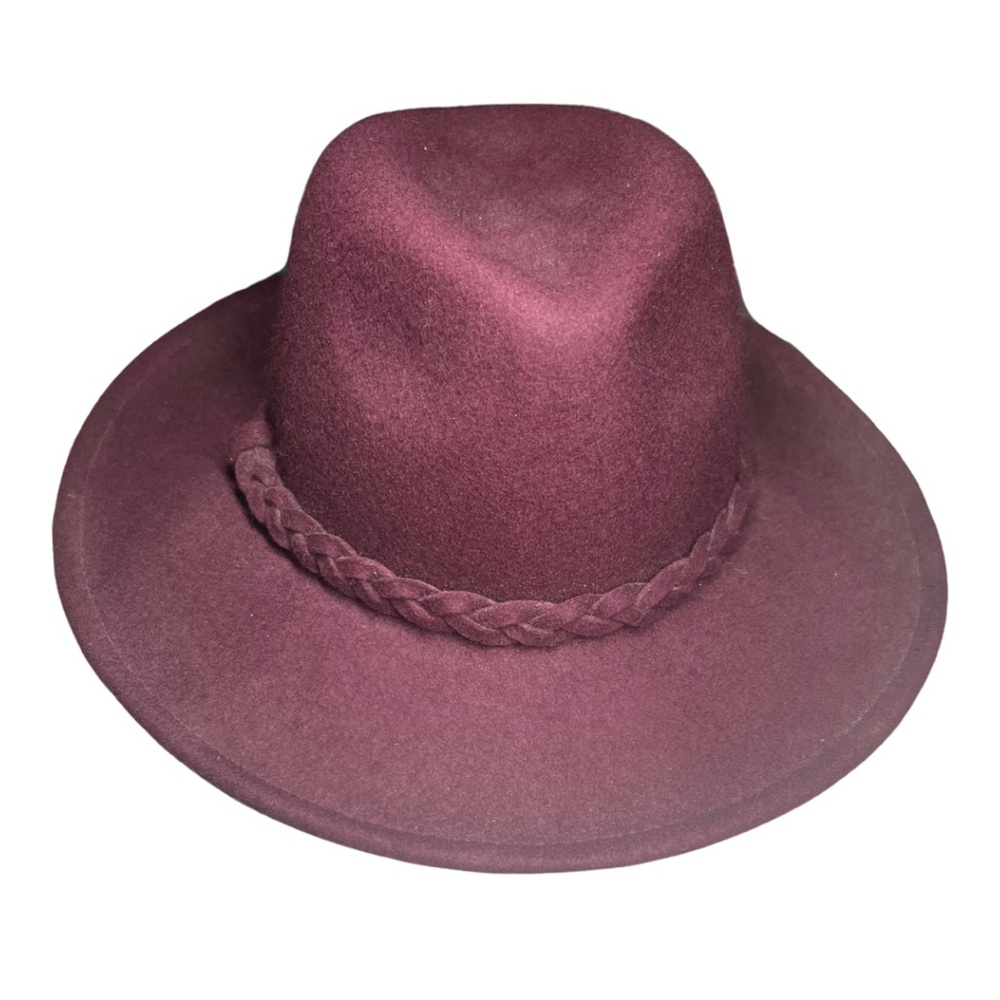 Silence + Noise maroon wool brim hat fall winter boho outdoor pictures braided
